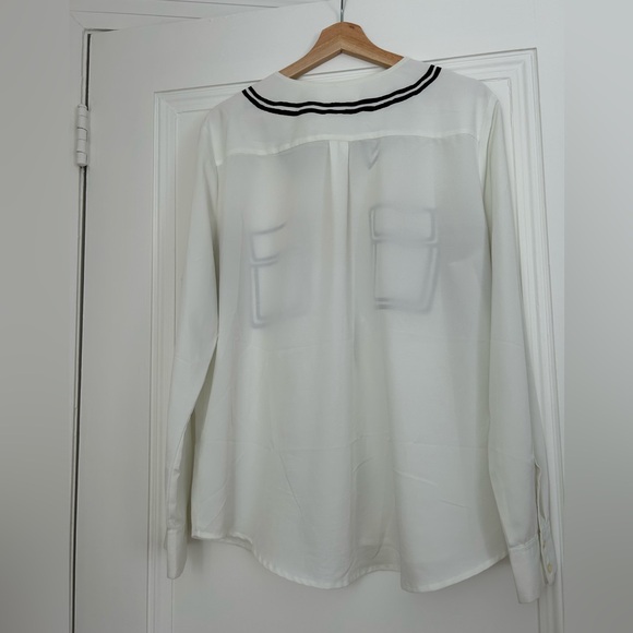 White Blouse with Unique Screenprint Details - Picture 2 of 3